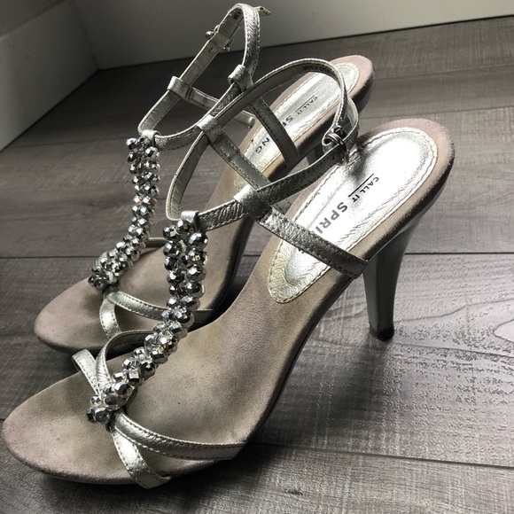 Call it Spring Silver T Strap Heels - Picture 2 of 6